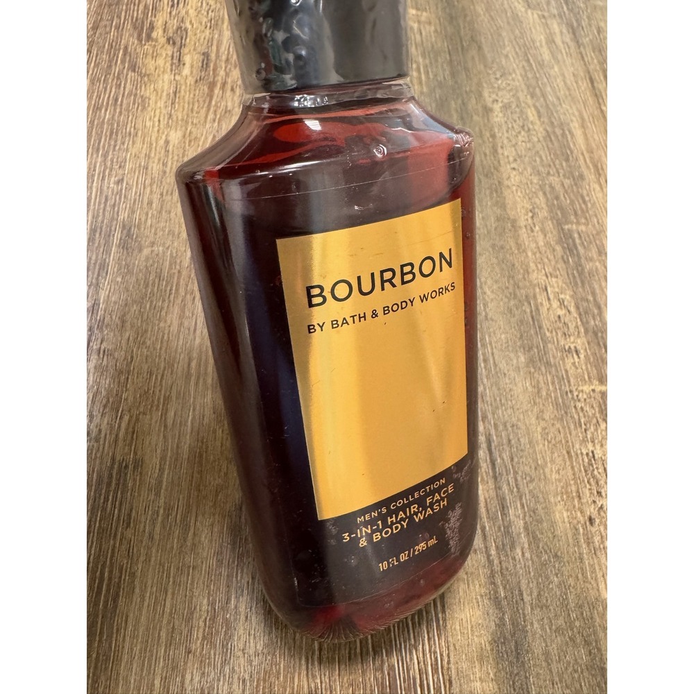 Bath & Body Works Bourbon Mens 3-in-1 Hair Face Body Wash 10oz New